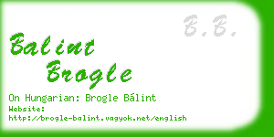 balint brogle business card